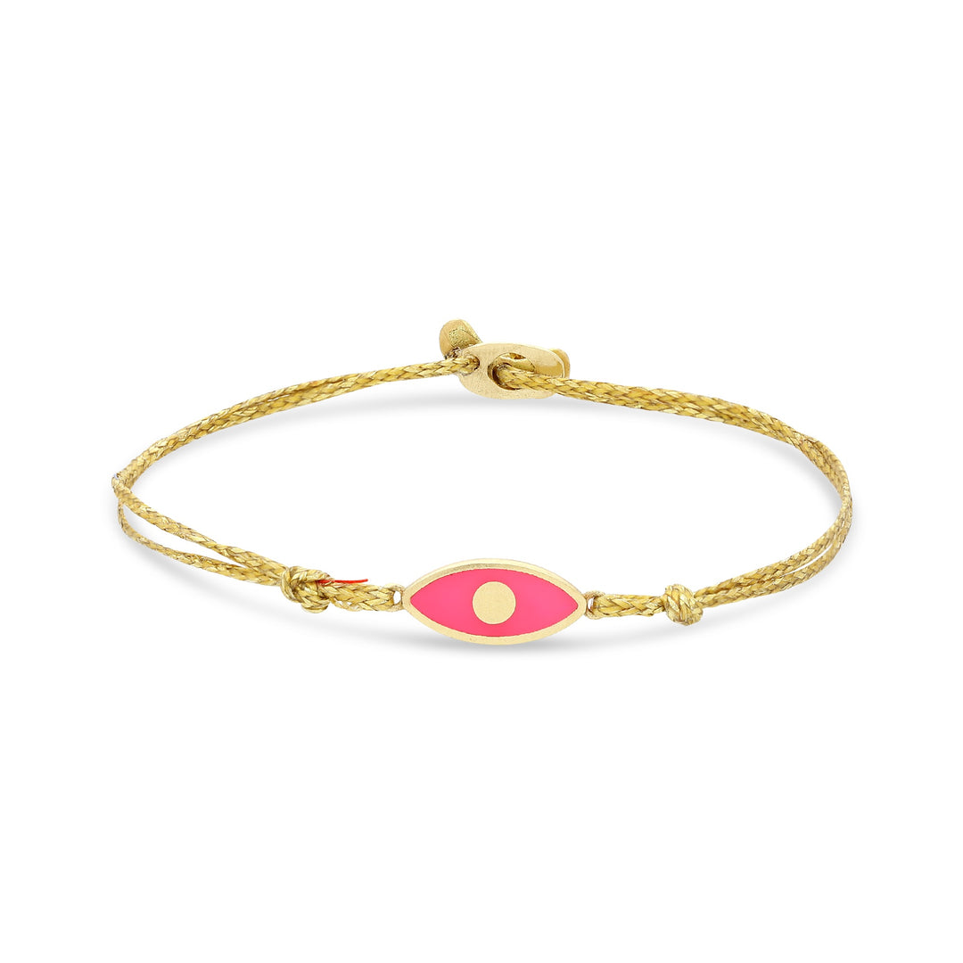 Gold Enamel Evil Eye Bracelet