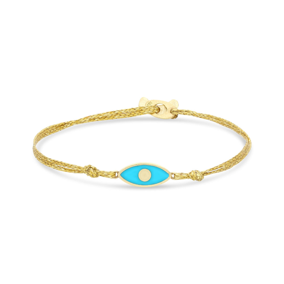 Gold Enamel Evil Eye Bracelet