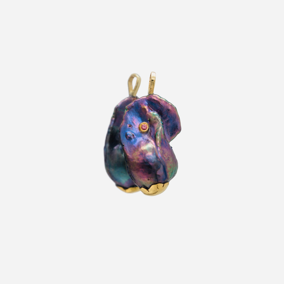 22K Gold Baroque Natural Pearl Pendant