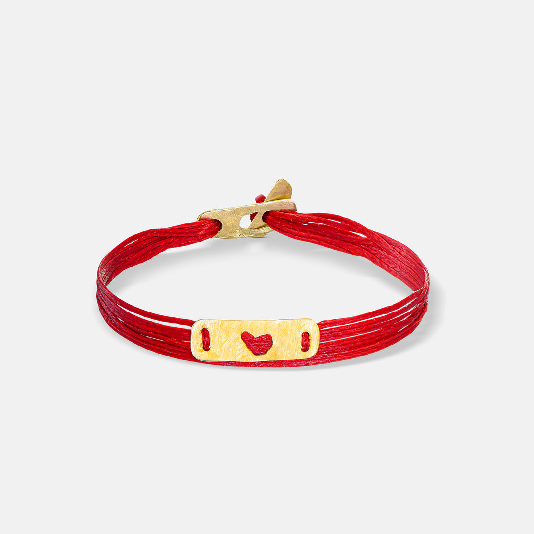 14K Gold Heart Bracelet | Solid 14K Gold