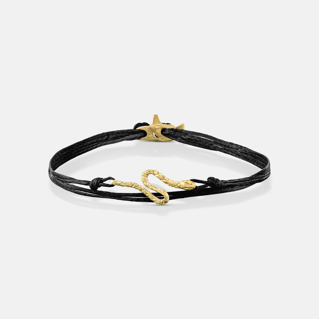 Handcrafted 14K Gold Snake Bracelet