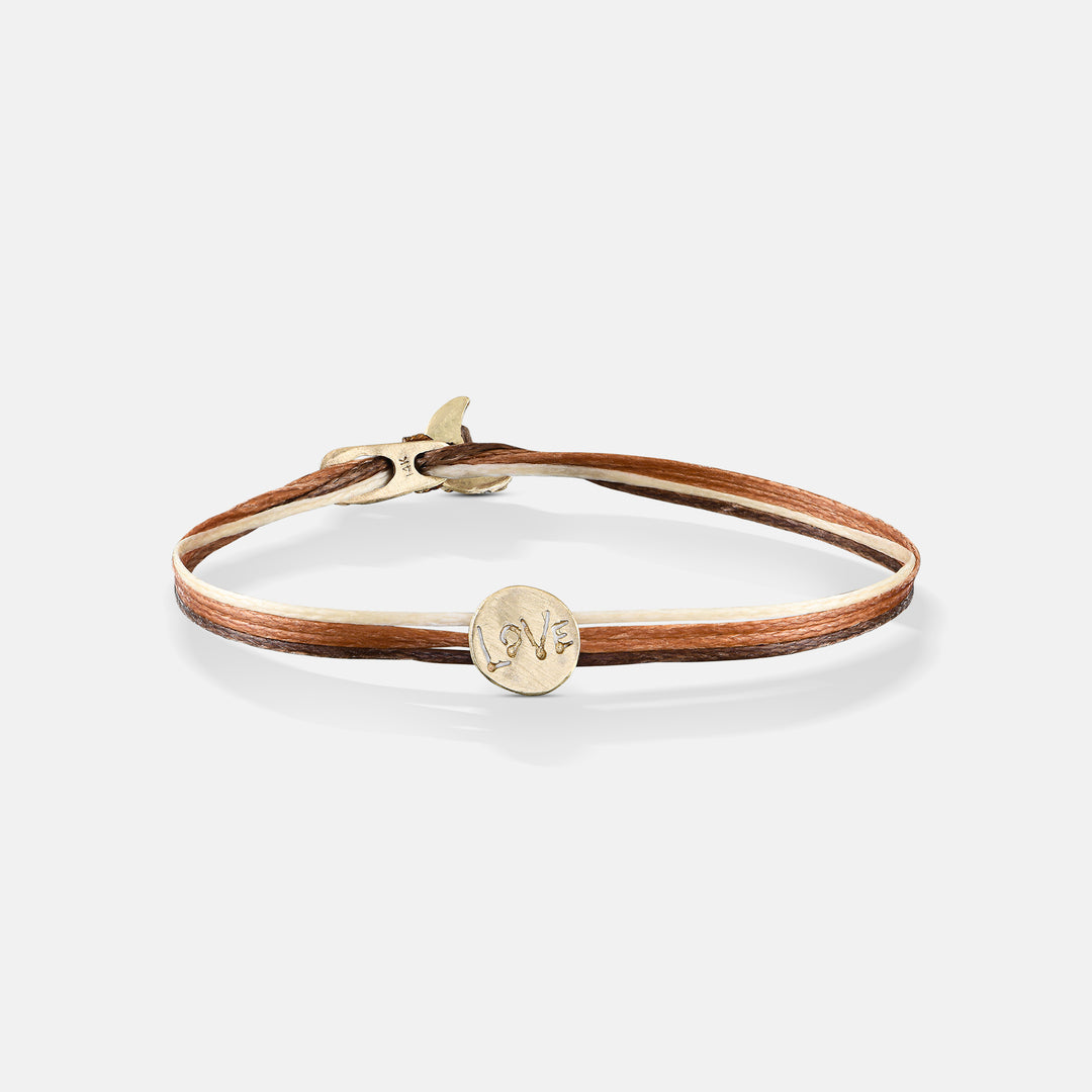 14K Gold Love Bracelet | Solid 14K Gold Charm
