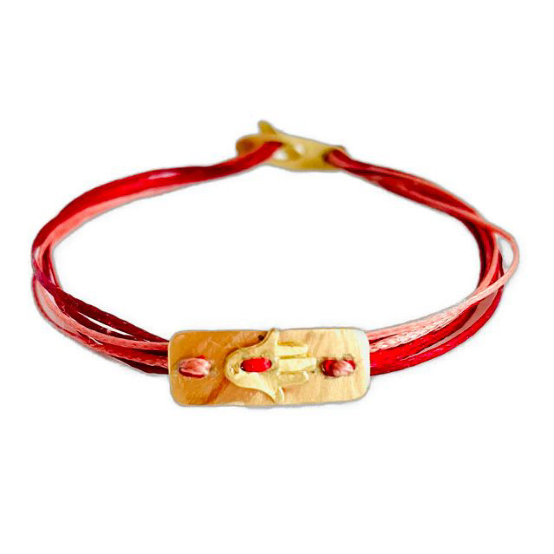 Gold Stitched Hamsa Bracelet