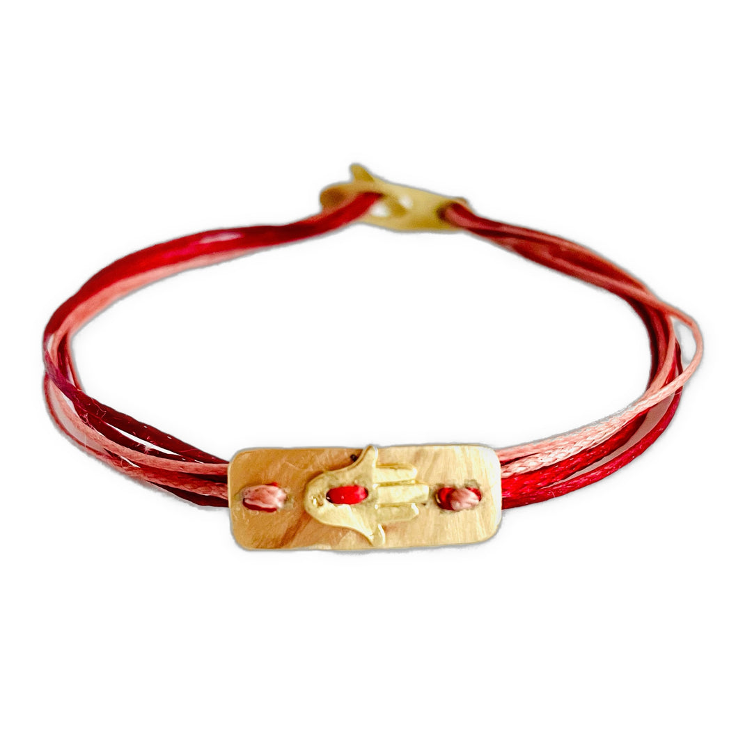 Gold Stitched Hamsa Bracelet
