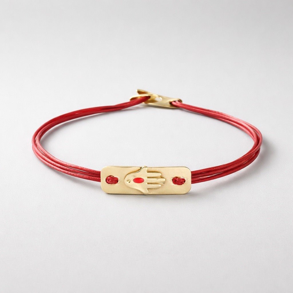Handcrafted Hamsa Gold Bracelet, Symbol of Protection and Luck - Talya Mor