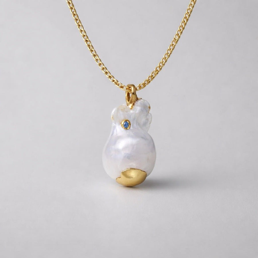 22K Gold Baroque Natural Pearl Pendant - Talya Mor