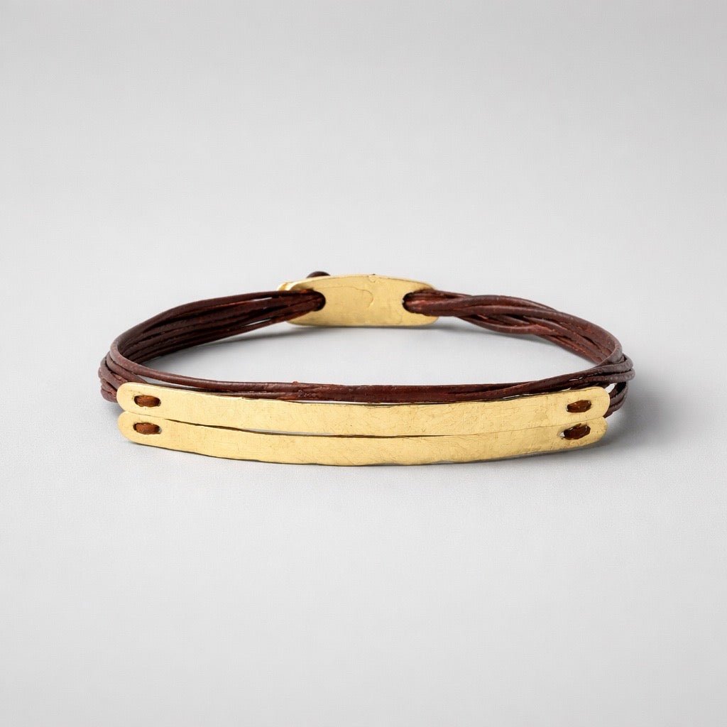 Gold Double Bar Bracelet - Talya Mor