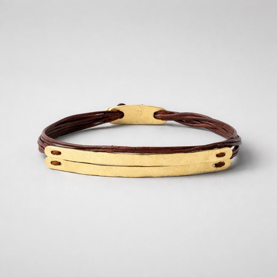 Gold Double Bar Bracelet - Talya Mor