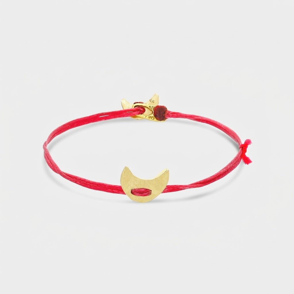 14K Gold Moon Bracelet | Solid 14K Gold Charm - Talya Mor