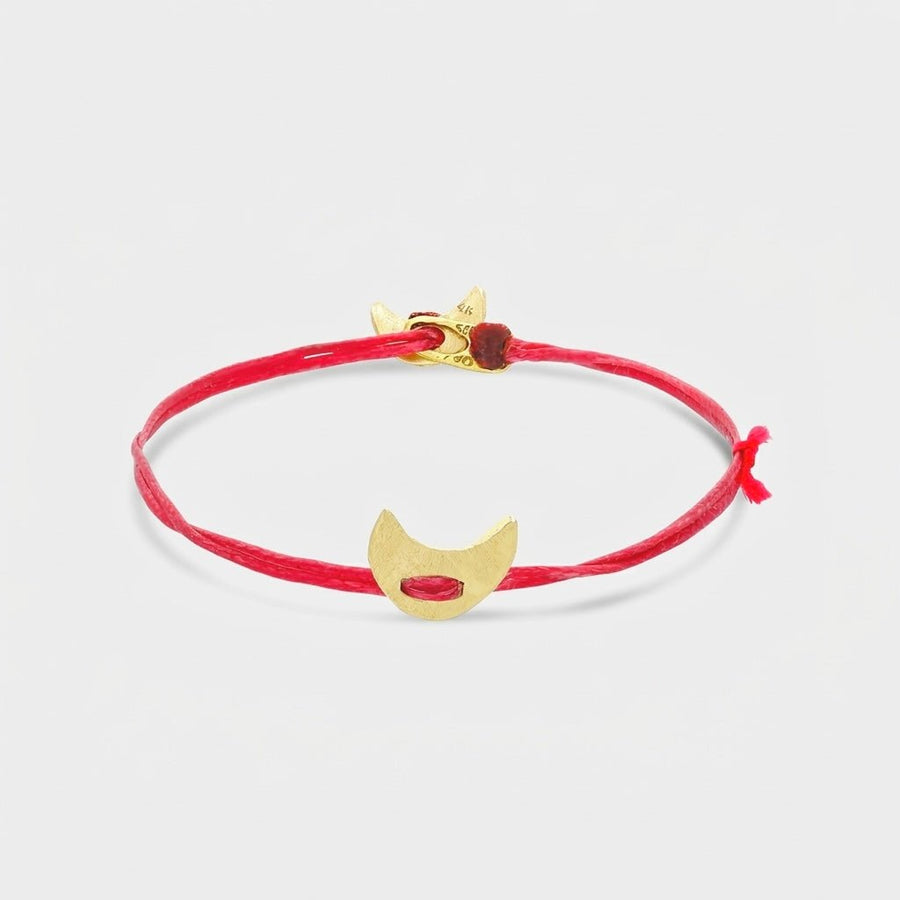 14K Gold Moon Bracelet | Solid 14K Gold Charm - Talya Mor