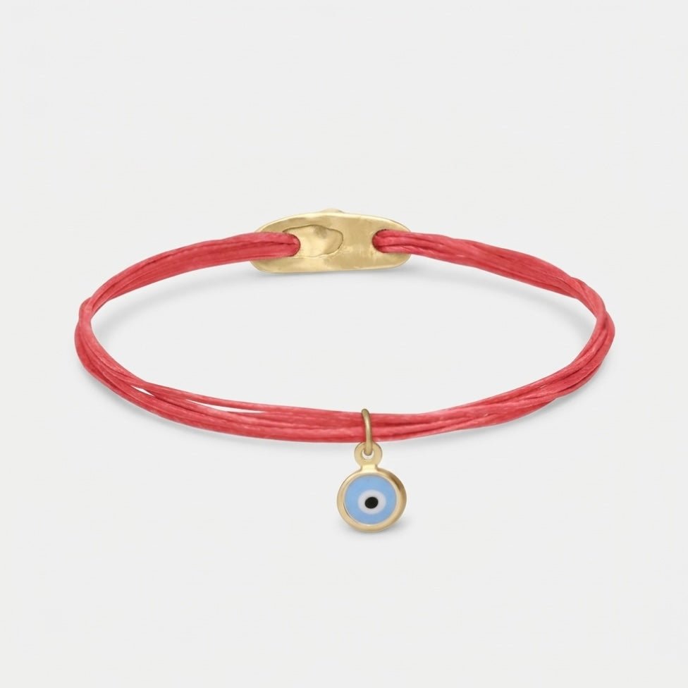 14K Gold Evil Eye Bracelet | Solid 14K Gold Charm - Talya Mor