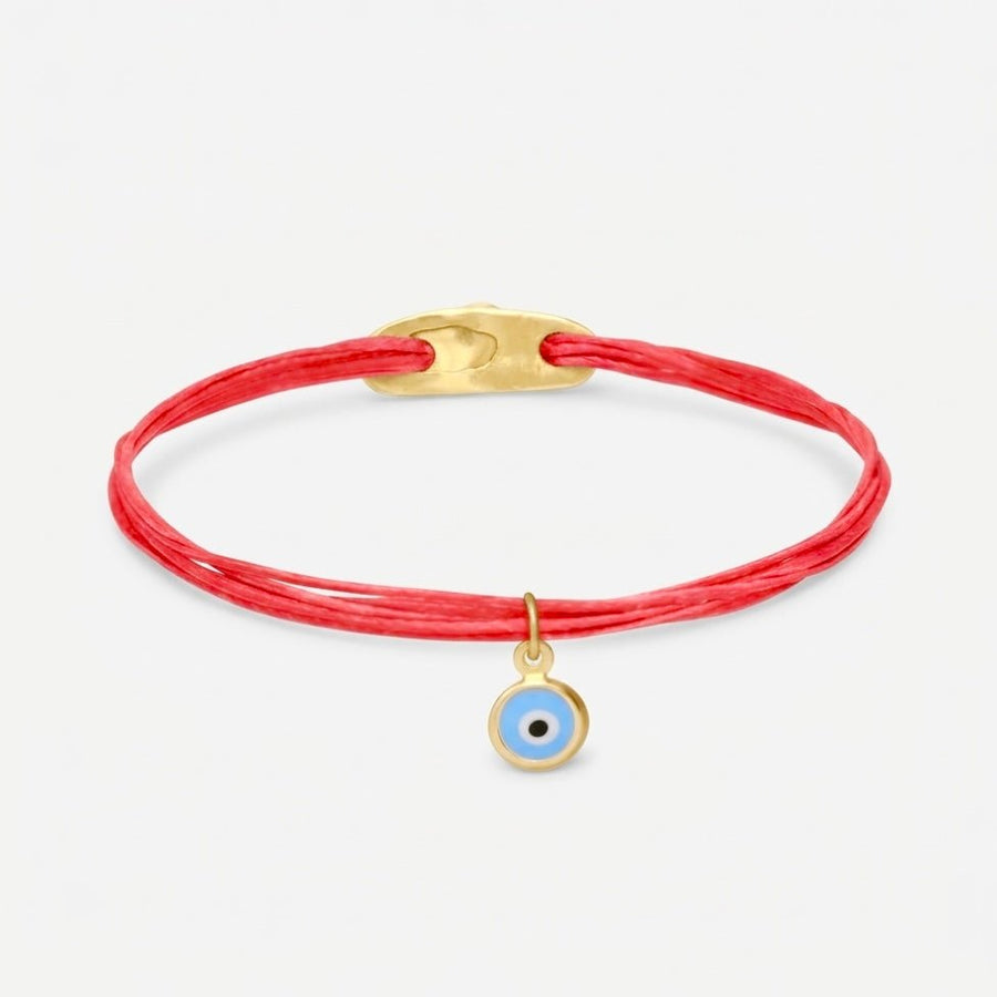 14K Gold Evil Eye Bracelet | Solid 14K Gold Charm - Talya Mor