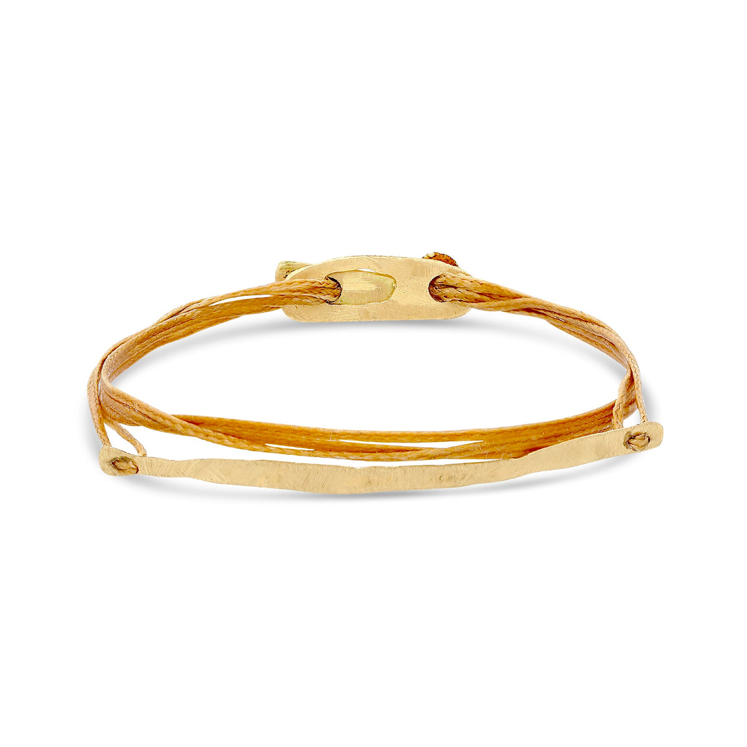 Gold Bar Bracelet with Large Clasp