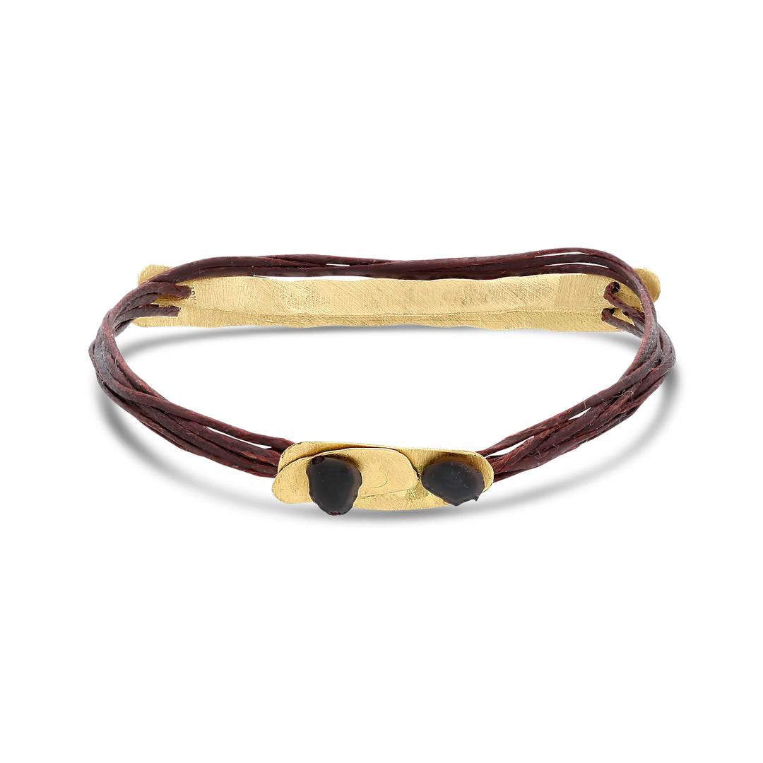 Gold Bar Bracelet with Large Clasp